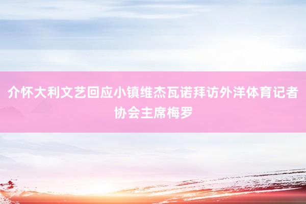 介怀大利文艺回应小镇维杰瓦诺拜访外洋体育记者协会主席梅罗