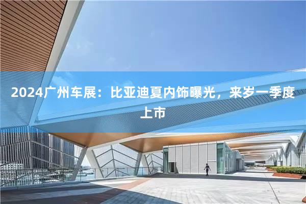 2024广州车展：比亚迪夏内饰曝光，来岁一季度上市